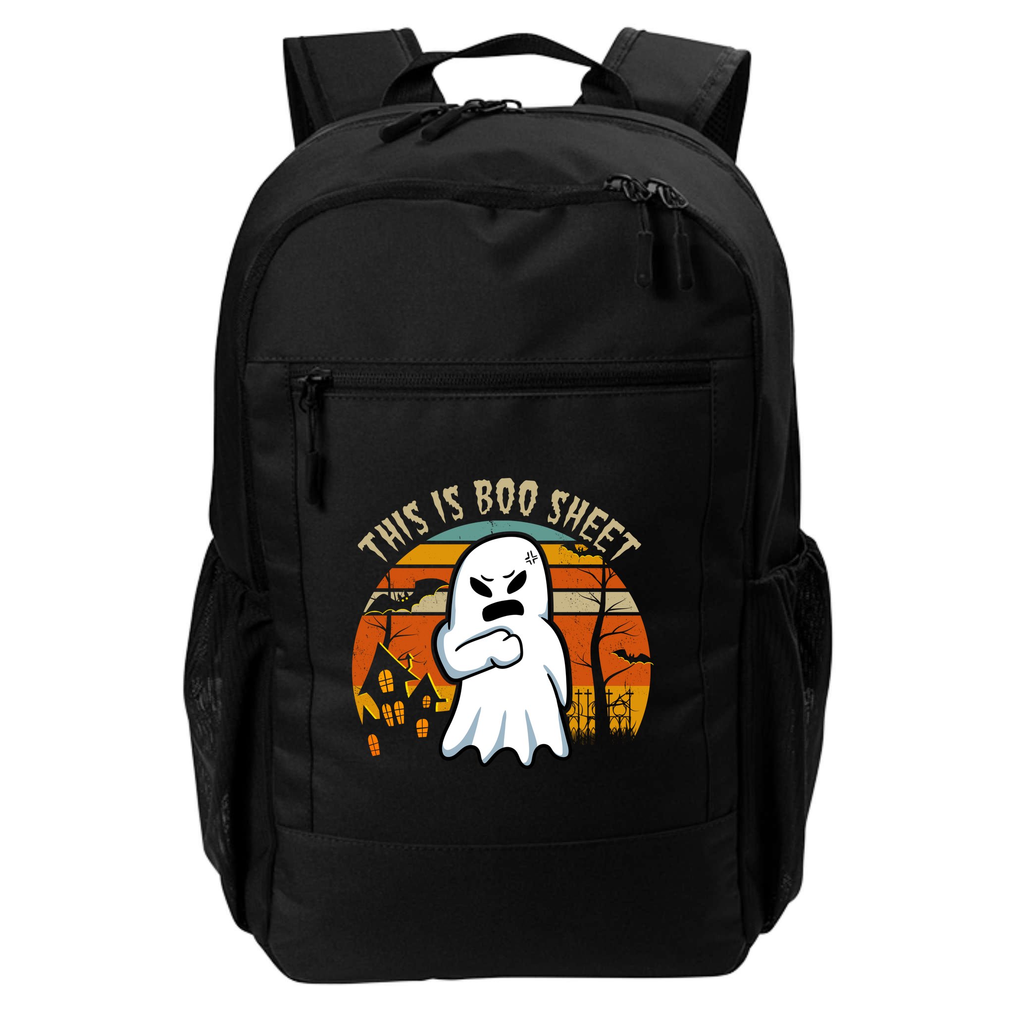 This Is Boo Sheet Ghost Spooky Sunset Funny Backpack