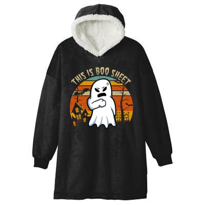 This Is Boo Sheet Ghost Spooky Sunset Funny Hooded Wearable Blanket