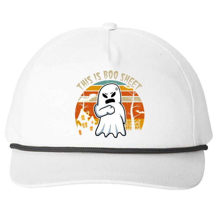 This Is Boo Sheet Ghost Spooky Sunset Funny Snapback Five-Panel Rope Hat