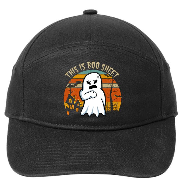 This Is Boo Sheet Ghost Spooky Sunset Funny 7-Panel Snapback Hat