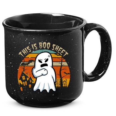 This Is Boo Sheet Ghost Spooky Sunset Funny 15oz Campfire Ceramic Mug