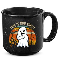 This Is Boo Sheet Ghost Spooky Sunset Funny 15oz Campfire Ceramic Mug