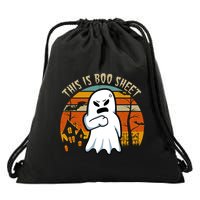 This Is Boo Sheet Ghost Spooky Sunset Funny Drawstring Bag