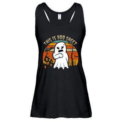 This Is Boo Sheet Ghost Spooky Sunset Funny Ladies Essential Flowy Tank
