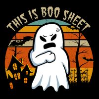 This Is Boo Sheet Ghost Spooky Sunset Funny 16 in Basic Backpack