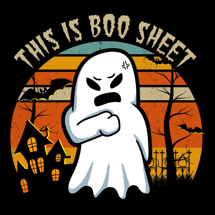 This Is Boo Sheet Ghost Spooky Sunset Funny 16 in Basic Backpack