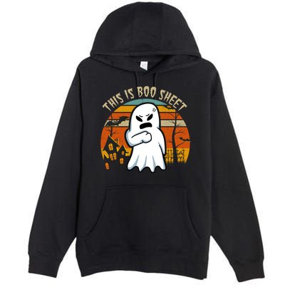 This Is Boo Sheet Ghost Spooky Sunset Funny Premium Pullover Hoodie