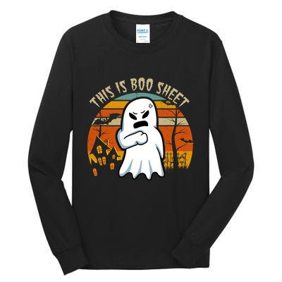 This Is Boo Sheet Ghost Spooky Sunset Funny Tall Long Sleeve T-Shirt