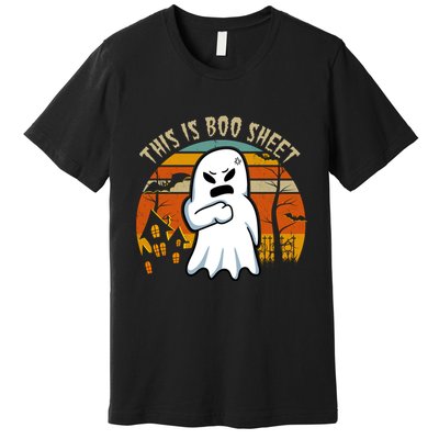 This Is Boo Sheet Ghost Spooky Sunset Funny Premium T-Shirt
