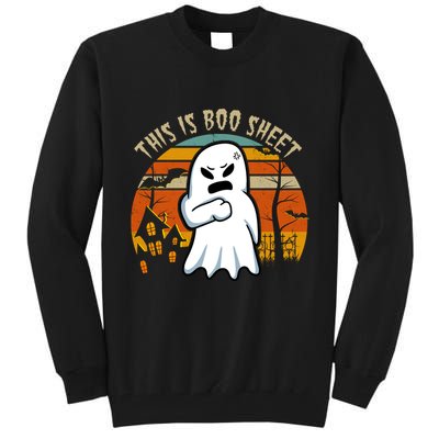 This Is Boo Sheet Ghost Spooky Sunset Funny Tall Sweatshirt