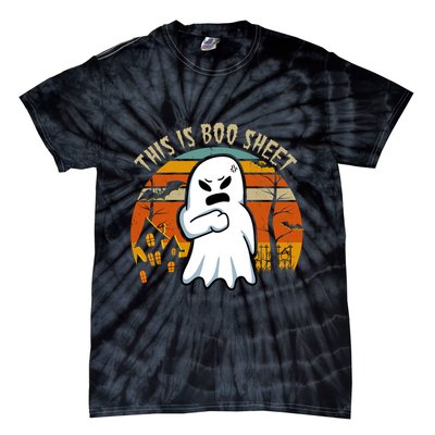 This Is Boo Sheet Ghost Spooky Sunset Funny Tie-Dye T-Shirt