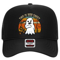 This Is Boo Sheet Ghost Spooky Sunset Funny Trucker Hat