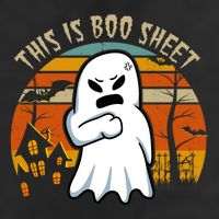 This Is Boo Sheet Ghost Spooky Sunset Funny Trucker Hat