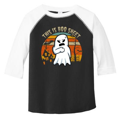 This Is Boo Sheet Ghost Spooky Sunset Funny Toddler Fine Jersey T-Shirt