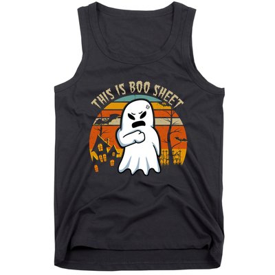 This Is Boo Sheet Ghost Spooky Sunset Funny Tank Top