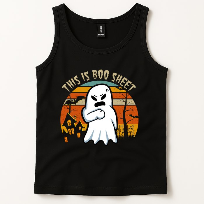 This Is Boo Sheet Ghost Spooky Sunset Funny Tank Top