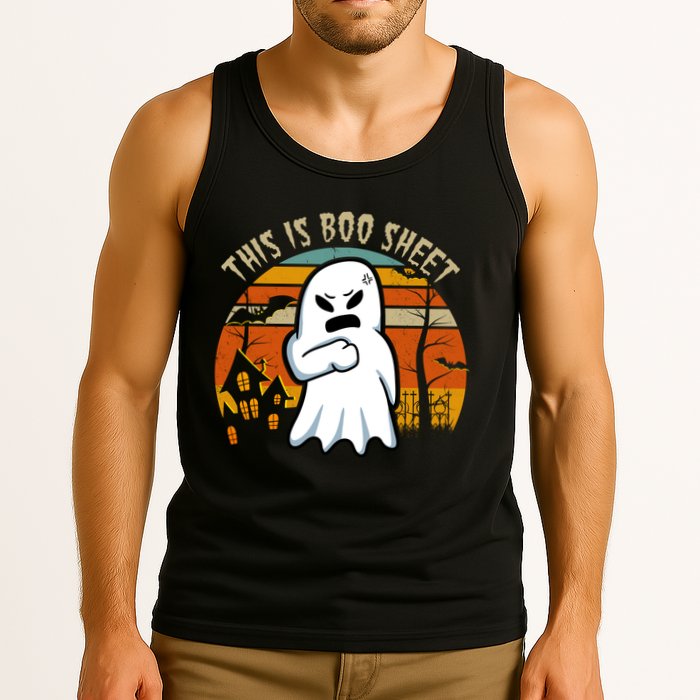 This Is Boo Sheet Ghost Spooky Sunset Funny Tank Top