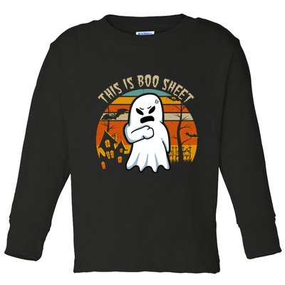 This Is Boo Sheet Ghost Spooky Sunset Funny Toddler Long Sleeve Shirt
