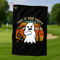 This Is Boo Sheet Ghost Spooky Sunset Funny Golf Towel