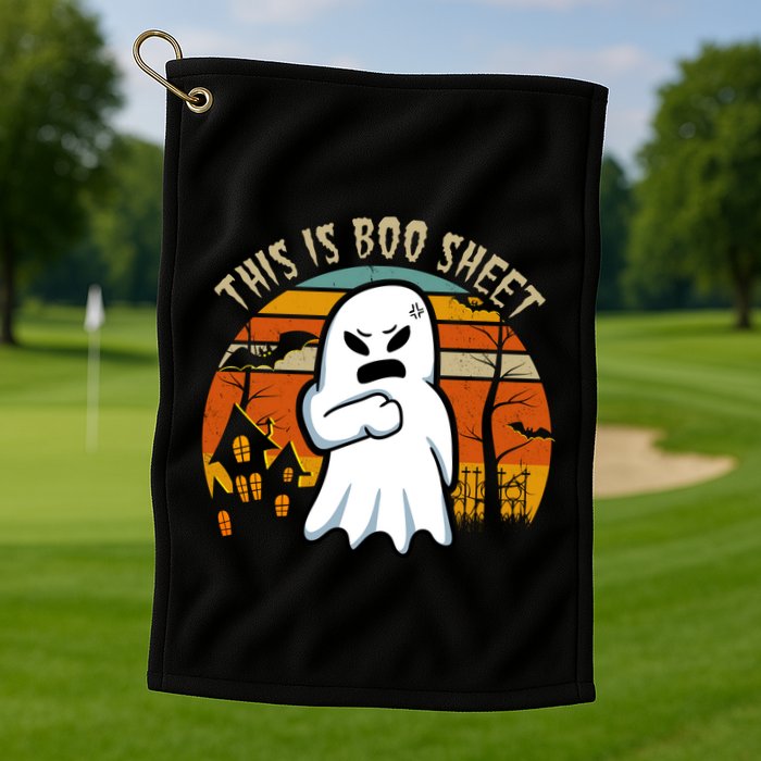 This Is Boo Sheet Ghost Spooky Sunset Funny Golf Towel