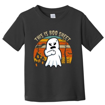 This Is Boo Sheet Ghost Spooky Sunset Funny Toddler T-Shirt