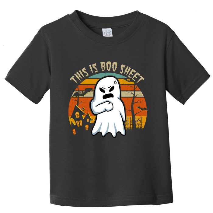 This Is Boo Sheet Ghost Spooky Sunset Funny Toddler T-Shirt