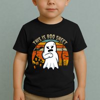 This Is Boo Sheet Ghost Spooky Sunset Funny Toddler T-Shirt