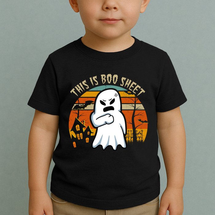 This Is Boo Sheet Ghost Spooky Sunset Funny Toddler T-Shirt