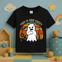This Is Boo Sheet Ghost Spooky Sunset Funny Toddler T-Shirt