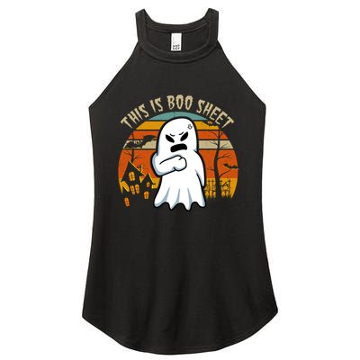 This Is Boo Sheet Ghost Spooky Sunset Funny Women's Perfect Tri Rocker Tank