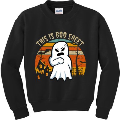 This Is Boo Sheet Ghost Spooky Sunset Funny Kids Sweatshirt