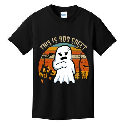 This Is Boo Sheet Ghost Spooky Sunset Funny Kids T-Shirt