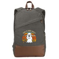 This Is Boo Sheet Ghost Spooky Sunset Funny Cotton Canvas Backpack