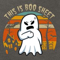 This Is Boo Sheet Ghost Spooky Sunset Funny Cotton Canvas Backpack