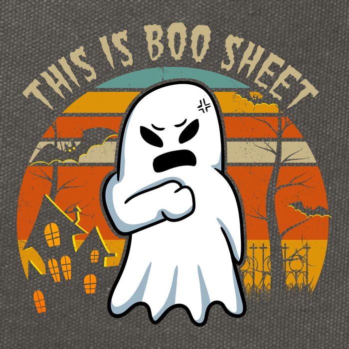 This Is Boo Sheet Ghost Spooky Sunset Funny Cotton Canvas Backpack