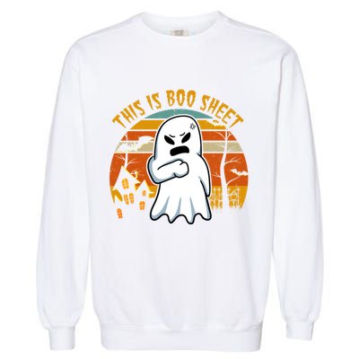 This Is Boo Sheet Ghost Spooky Sunset Funny Garment-Dyed Sweatshirt