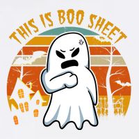 This Is Boo Sheet Ghost Spooky Sunset Funny Garment-Dyed Sweatshirt