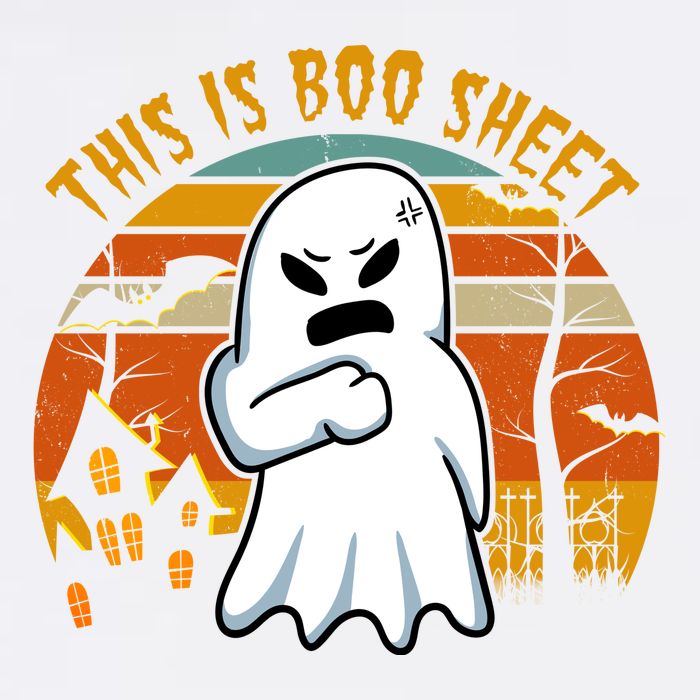 This Is Boo Sheet Ghost Spooky Sunset Funny Garment-Dyed Sweatshirt