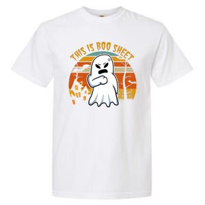 This Is Boo Sheet Ghost Spooky Sunset Funny Garment-Dyed Heavyweight T-Shirt