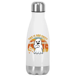 This Is Boo Sheet Ghost Spooky Sunset Funny Stainless Steel Insulated Water Bottle