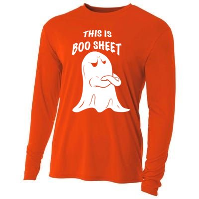 This Is Boo Sheet Funny Halloween Ghost Costume Gift Cooling Performance Long Sleeve Crew