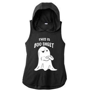 This Is Boo Sheet Funny Halloween Ghost Costume Gift Ladies PosiCharge Tri-Blend Wicking Draft Hoodie Tank