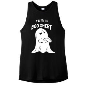 This Is Boo Sheet Funny Halloween Ghost Costume Gift Ladies PosiCharge Tri-Blend Wicking Tank