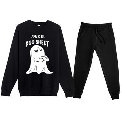 This Is Boo Sheet Funny Halloween Ghost Costume Gift Premium Crewneck Sweatsuit Set