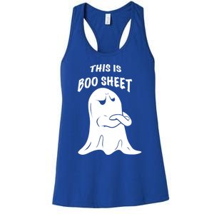 This Is Boo Sheet Funny Halloween Ghost Costume Gift Women's Racerback Tank