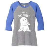 This Is Boo Sheet Funny Halloween Ghost Costume Gift Women's Tri-Blend 3/4-Sleeve Raglan Shirt