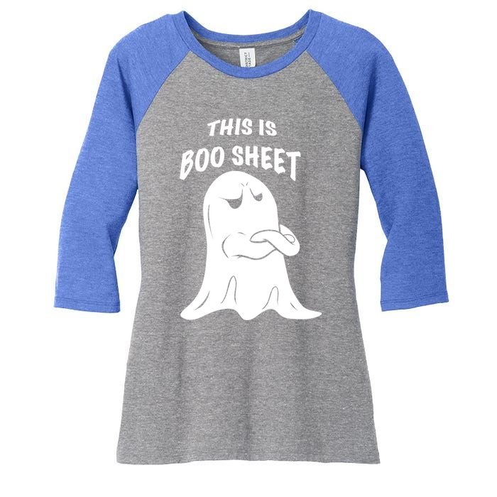 This Is Boo Sheet Funny Halloween Ghost Costume Gift Women's Tri-Blend 3/4-Sleeve Raglan Shirt