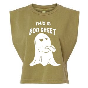 This Is Boo Sheet Funny Halloween Ghost Costume Gift Garment-Dyed Women's Muscle Tee