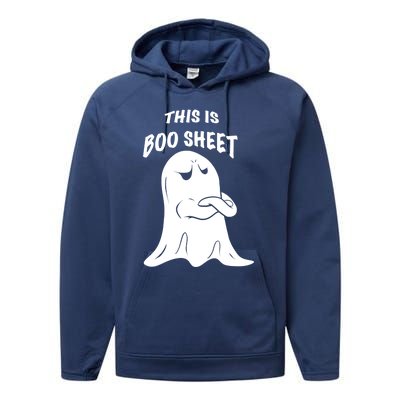 This Is Boo Sheet Funny Halloween Ghost Costume Gift Performance Fleece Hoodie