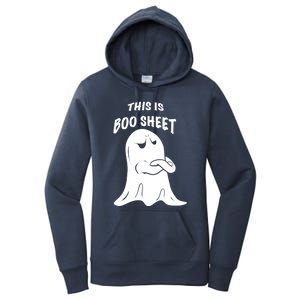 This Is Boo Sheet Funny Halloween Ghost Costume Gift Women's Pullover Hoodie